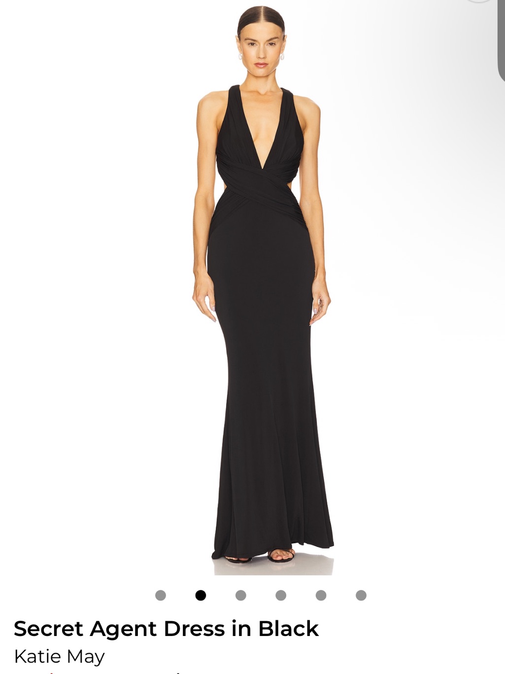 Katie May Black Cross-Back Backless Gown